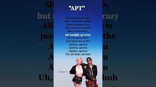 APT. lyrics - ROSÉ & Bruno Mars (Pre-Chorus) #lyrics #rosé #brunomars #apt