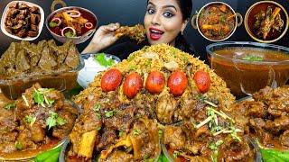 ASMR Eating Spicy Mutton Josh,Chicken Dum Biryani,Liver Fry,Egg Curry Big Bites ASMR Eating Mukbang