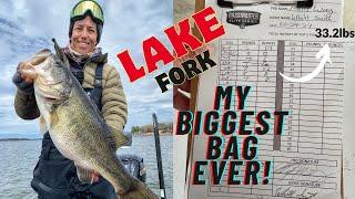 My biggest bag during a tournament! 33.2lbs - Lake Fork Day 1 - Bassmaster Elites