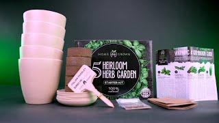 Indoor Herb Garden Starter Kit - 5 Herb Plant Grow Kit w/Pots & Soil!