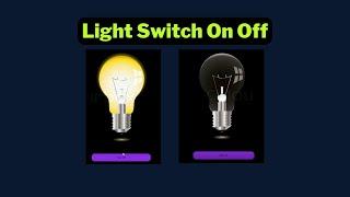 JavaScript On Off Switch Bulb Project for beginners | ON Off Toggle Switch Using javaScript CSS HTML