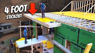 Construction of a MEGA sized Modern Home PT 50 | Cantilevered Roof!