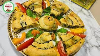 (Simple recipe) how to cook this delicious spinach cheese pie (نان داشی پالک و پنیرلذیذ (پختن ساده