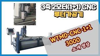 알루미늄 창호 제작기계 CNC 3축 2헤드 루터가공기 WTMD-CNC-1+1-3000 영상