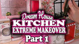 Vintage Barbie Doll Three Storey Dream House Extreme Kitchen Makeover PART 1