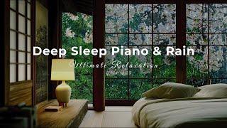 ️ IN 3 MINUTES : Fall Asleep Fast with 12 Hours Piano, Rain & Thunder in Japanese Bedroom