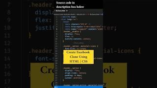 Create Facebook Clone Using HTML | CSS