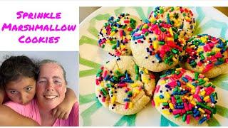 SPRINKLE MARSHMALLOW COOKIES super much fun to make with the kids! | Recipe from Chef Victoria Love