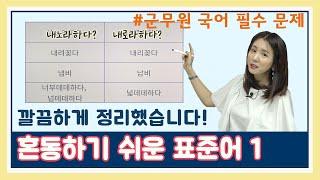 [군무원 국어]  표준어 정복하기 | 혼동하기 쉬운 표준어 1