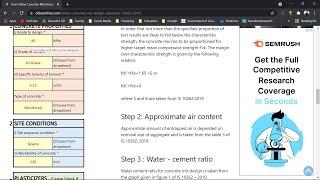 [ FREE ] online Concrete Mix Design Calculator - IS 10262 - 2019 | DCBA Online