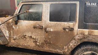 How to wash 4x4 Off Road JEEP into the Lake ? Detailing Deep Clean  #satisfying #asmr