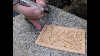 Tooling a leather hat patch