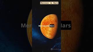 Mercury vs Mars size surface  just in 60 seconds #mars #mercury#shortsfeed #planets#short