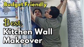 Best Kitchen wall decorations ideas in low budget / How to fix wallpaper - monikazz diy