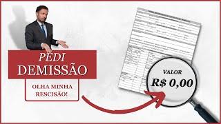 Pedido de Demissão - Cálculo da Rescisão Zerada - Aviso prévio