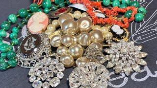 Huge Multi-Consignor Mystery Jewelry Unboxing - Brooches & Antique Pieces