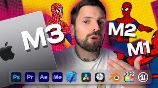 Apple M1 M2 M3 - порівняння MacBook Pro 14" з Air 15" та Pro 13" у професійних програмах!