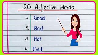 20 Adjective words in English | Important Adjectives in English | Examples of Adjectives | Adjective