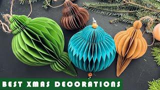 DIY Christmas Decorations , Honeycomb Ornaments ️