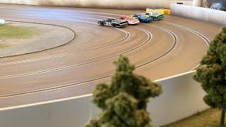 [Raw Footage] 1/32 NASCAR Dirt Oval Slot Car Racing