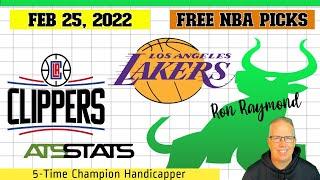 Los Angeles Clippers vs  Los Angeles Lakers Prediction 2-25-22 - Free NBA Picks