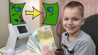 Testing and restoring dilapidated dollars, euros, hryvnia, Polish zloty, money stain, stamps removal