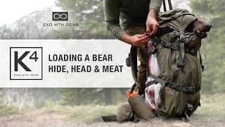 K4 Packs — How To Load a Bear (Hide, Head, & Meat) on the K4 Frame — Exo Mtn Gear