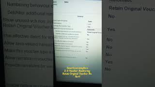 How to Retain Voucher Original Number use  in Tally Prime 3.0 Part1  #shorrts