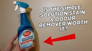 Demonstrating the Simple Solution pet stain and odour remover