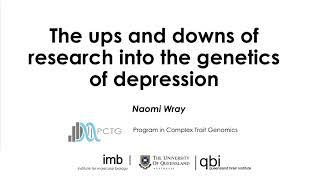 Professor Naomi Wray - GB Memorial lecture on depression