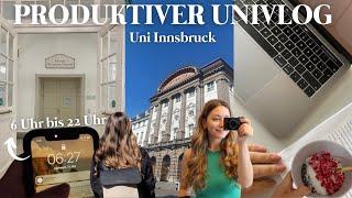 PRODUKTIVER UNI TAG von 6 Uhr - 22 Uhr // Uni Innsbruck, Pausen machen, Routine, Motivation, Mindset