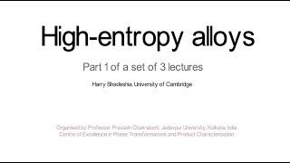 High-entropy alloys, Part 1