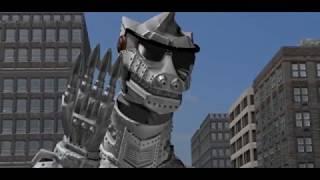 Mechagodzilla wrecks some stuff