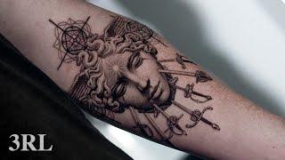 Black and Grey Medusa Tattoo | Time-Lapse | 3RL