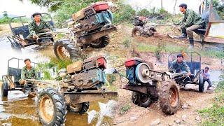 The farmer drives the tractor, transporting goods up the hill | VTQN