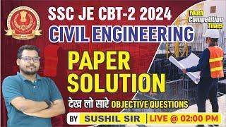 SSC JE CBT-2 2024  CIVIL ENGINEERING   PAPER SOLUTION BY- Shusil sir