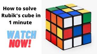 How to solve 3*3 Rubik's Cube in 1 Minute || Solve Rubik Cube in easy steps | Fun solving Rubik Cube