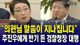 "의원님 말씀이 지나칩니다" ...주진우에게 반기 든 경찰청장 대행