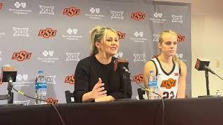 Jacie Hoyt and Macey Huard post Arkansas-Pine Bluff — Nov. 4, 2024