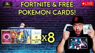 LIVE!  FREE Pokemon Cards & Fortnite With Viewers! #pokemon #giveaway #gaming #fortnite