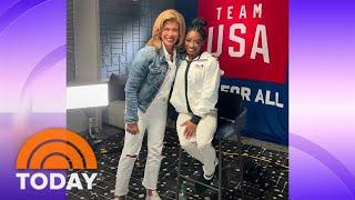 See Simone Biles surprise Hoda Kotb on her last day on TODAY