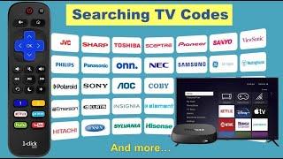 Setup Roku Box and non-Roku TV Volume (Searching TV Codes) on 1-clicktech remote