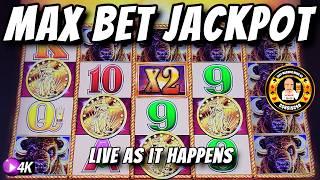 Max Bet Jackpot Hand Pay LIVE As It Happens on Buffalo Gold