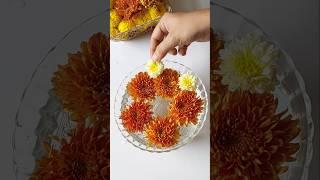 Day 6 Flower decoration in water bowl for Dusshera || Urli water bowl decoration Diwali #ytshorts