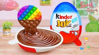 Rainbow Ice Cream Kinder CakeAmazing Miniature Rainbow Ice Cream With Kinder Cake Decorating Ideas