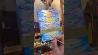 Holographic Sky Acrylic Painting with Jessica Young Intuitive Art #skypainting #acrylicpainting #art