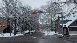 Walking to Downtown Calgary Alberta Canada   from my work . I enjoyed the snow..