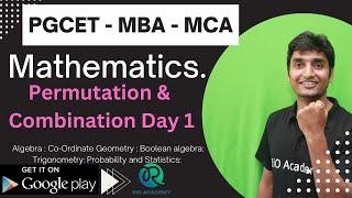 PGCET MCA| Mathematics | Permutation and Combination  PART 1 | Exam 2023