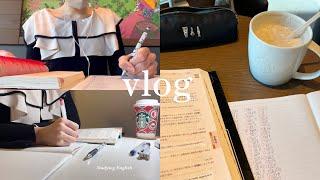 【study vlog】勉強と週6バイト両立したい大学生の日常vlog,スタバで勉強,5時起き生活,久々自炊