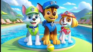 Paw Patrol Ultimate Rescue | CHASE & SKYE's SUMMER VACATION! | Very Funny Story | Rainbow 3